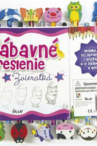 Zábavné kreslenie - Zvieratká (12 pasteliek a gúm)